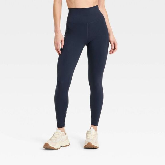 All In Motion Pants - All In Motion - Women's Super Flex High-Rise 7/8 Pocketed Leggings Navy Blue